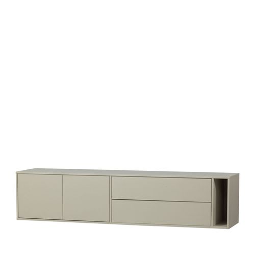 Meuble TV 2 Portes, 2 Tiroirs En Bois L200cm