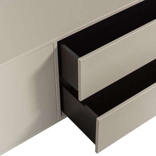 Meuble TV 2 Portes, 2 Tiroirs En Bois L200cm