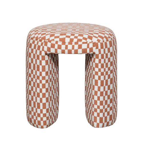 Pouf Damiers En Tissu