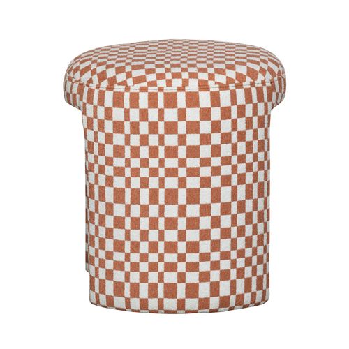 Pouf Damiers En Tissu