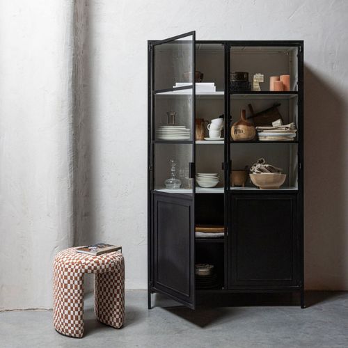 Pouf Damiers En Tissu