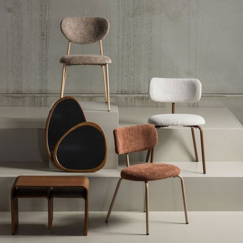 Lot De 2 Chaises En Tissu Et Métal