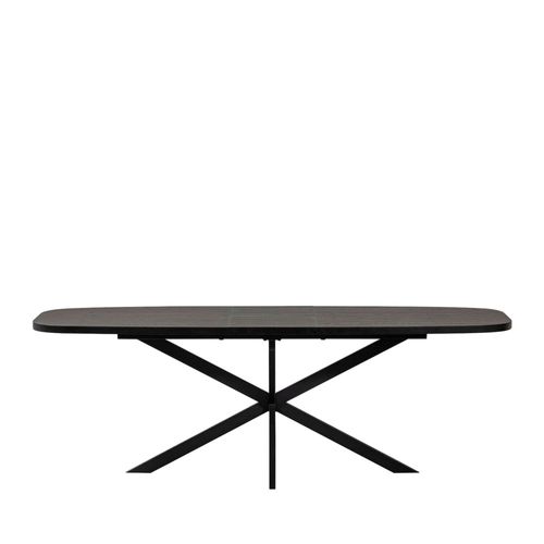 Table à Manger Extensible Ovale 8 à 10 Personnes En Bois Et Métal