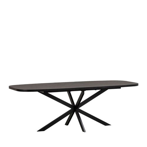 Table à Manger Extensible Ovale 8 à 10 Personnes En Bois Et Métal