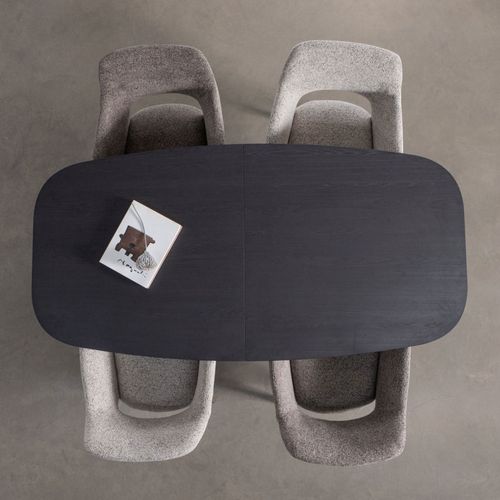 Table à Manger Extensible Ovale 8 à 10 Personnes En Bois Et Métal