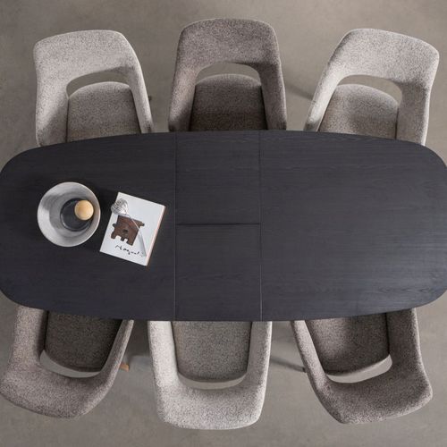 Table à Manger Extensible Ovale 8 à 10 Personnes En Bois Et Métal