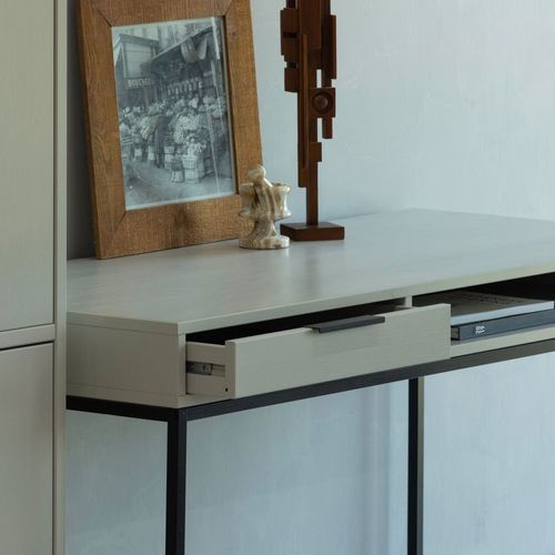 Bureau En Bois Et Métal 1 Tiroir L130cm