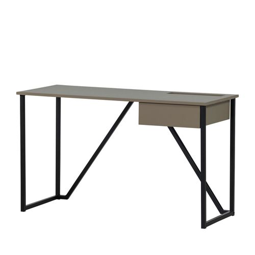 Bureau En Bois Et Métal Avec Tiroir