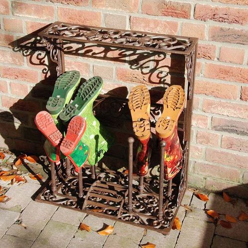 Porte Bottes De Jardin En Fonte 4 Paires