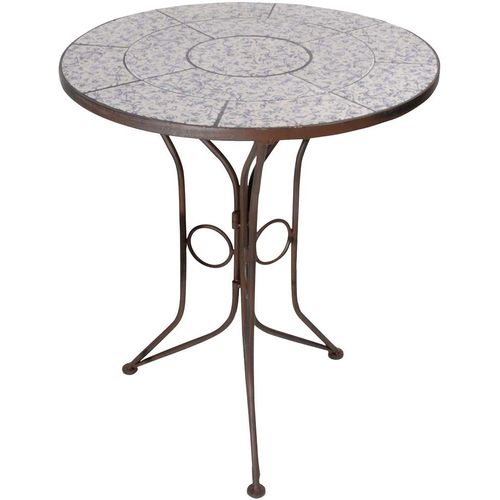 Table En Céramique Et Fer Forgé