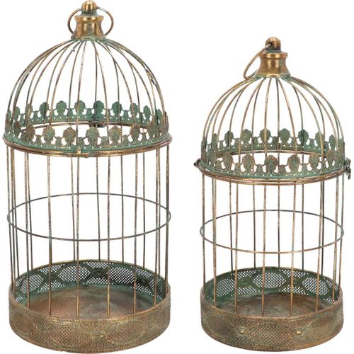 Set De 2 Cages Décoratives En Métal Vieilli