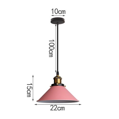 2 Pack Suspension Moderne Lustre Abat-jour Macaron Eclairage De Plafond Industriel E27 Rose Foncé
