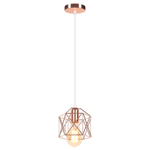 Suspension Industriel E27 Lustre De Plafond Cage Métal Pour Salon Chambre Cuisine Rose