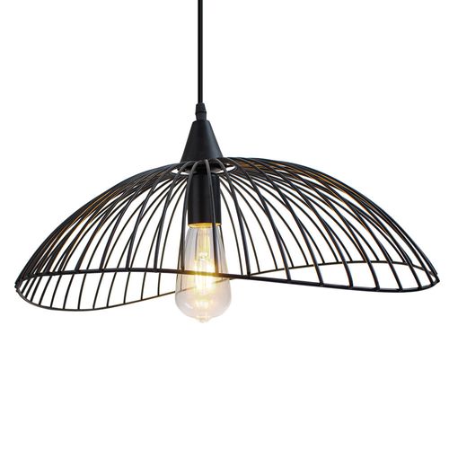 Lustre Moderne Métal E27 Suspension En Forme Chapeau Pour Chambre Salon Café Noir