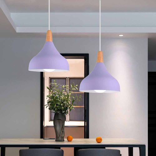 Lustre Suspension Moderne E27 Lampe De Plafond Créatif Pour Chambre Salon Cuisine Café Violet