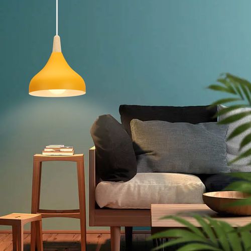 Lustre Suspension Moderne E27 Lampe De Plafond Créatif Pour Chambre Salon Cuisine Café Jaune