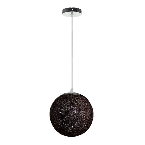 Noir Suspension Luminaire En Rotin Globe Rond 15cm Lustre Abat-jour Diy Lampe Plafond E27