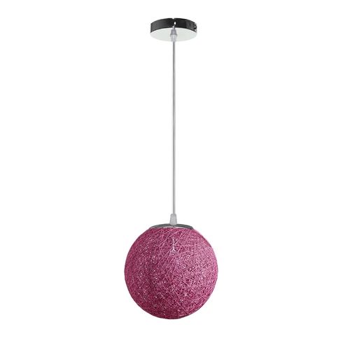 Violet Suspension Luminaire En Rotin Globe Rond 15cm Lustre Abat-jour Diy Lampe Plafond E27