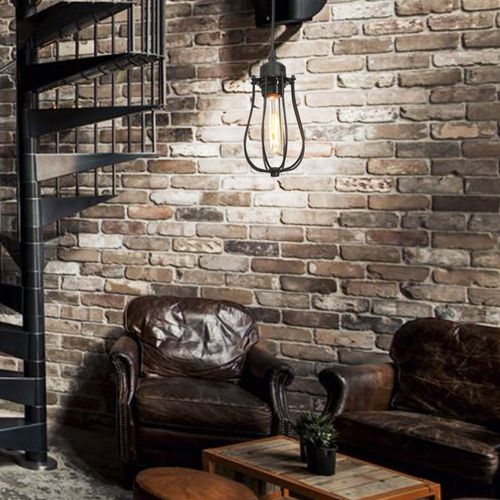 Suspension Industriel E27 Lustre Abat-jour En Fer Eclairage De Plafond Vintage Rouille