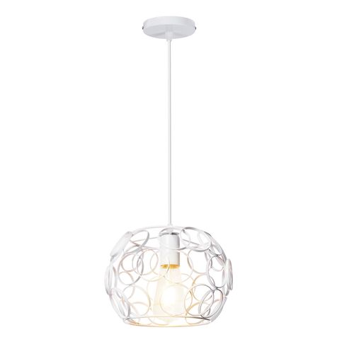 Lustre Suspension Moderne E27 Eclairage De Plafond Cage Pour Salon Salle Chambre Blanc