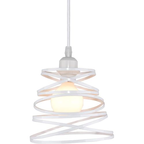 2 Pack Suspension Luminaire Industrielle E27 Lustre Abat-jour Ressort 20cm Sans Ampoule Blanc