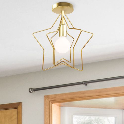 Plafonnier Intérieur Moderne E27 Lampe De Plafond Créative Etoile Pour Chambre Chambre Couloir Or