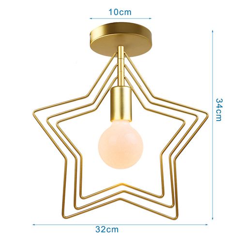Plafonnier Intérieur Moderne E27 Lampe De Plafond Créative Etoile Pour Chambre Chambre Couloir Or