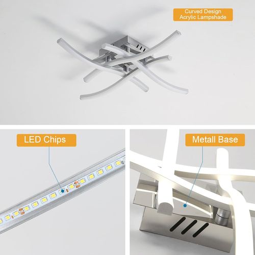 Plafonnier LED Moderne 4 Luminaire Eclairage De Plafond Intérieur 24w Pour Salon Chambre Couloir