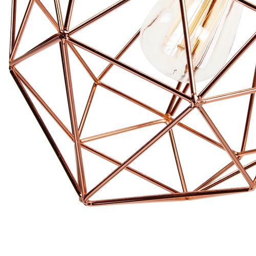 Lot De 2 Plafonnier Moderne Diamant 26cm Luminaire Abat-jour En Métal Lampe De Plafond E27 Rose