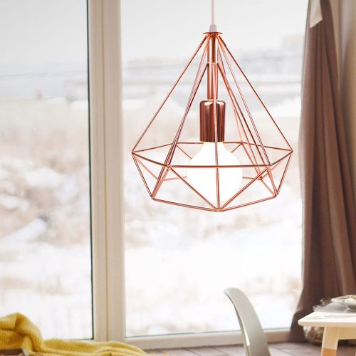 2 Pack Suspension Industrielle E27 Lustre Abat-jour 25cm Pour Cuisine Salon Chambre Rose