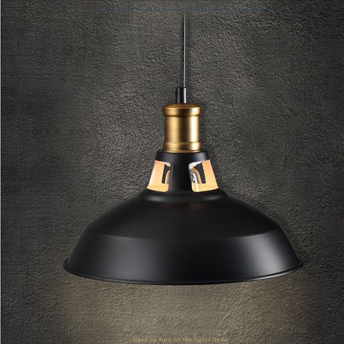 Lustre Suspension Industrielle Vintage Plafonnier Abat-jour Pour Cuisine Salon Chambre Noir Blanc