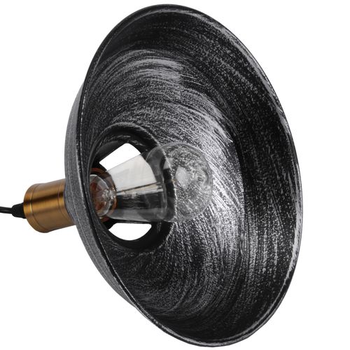 Lustre Suspension Industrielle Vintage E27 Plafonnier Abat-jour Pour Cuisine Salon Chambre Argenté