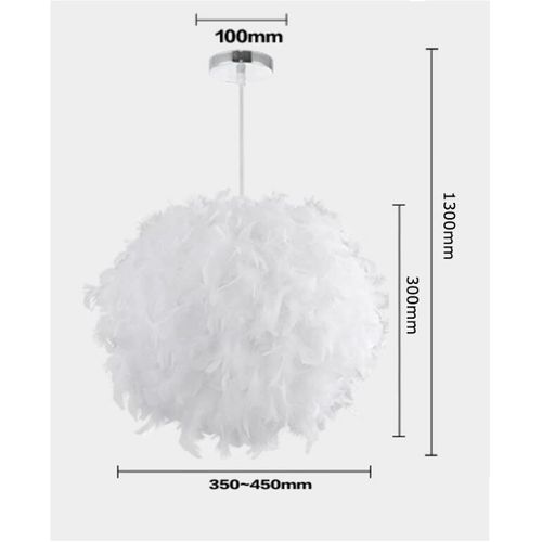 Lustre Suspension Plumes E27 Plafonnier Pour Cuisine Salon Chambre Blanc
