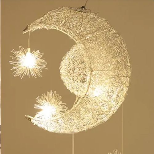 Suspension LED Lune Étoile Lustre Chambre Plafonnier Lumière Chaude Pour Cuisine Salon Salle