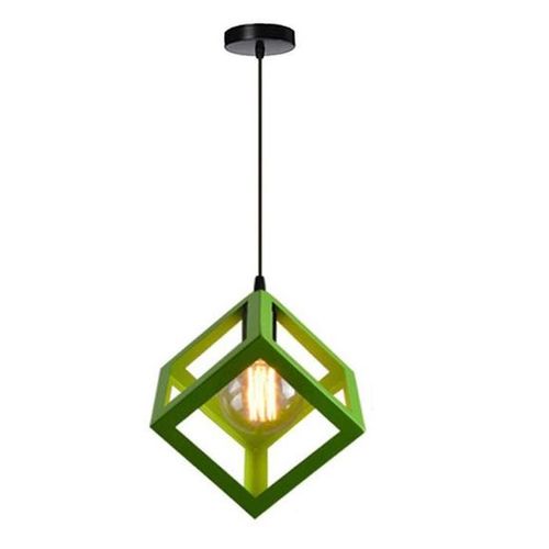 Lustre Suspension Moderne Cube Eclairage De Plafond E27 Pour Salon Cuisine Chambre Vert