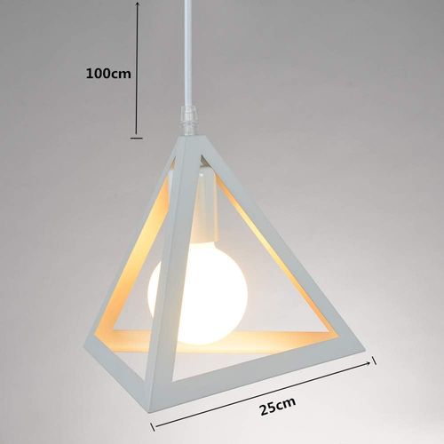 Lustre Suspension Moderne Triangle E27 Eclairage De Plafond Pour Salon Cuisine Chambre Blanc