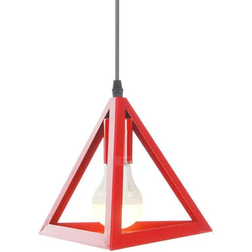 Lustre Suspension Moderne Triangle E27 Eclairage De Plafond Pour Salon Cuisine Chambre Rouge