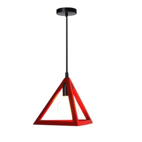 Lustre Suspension Moderne Triangle E27 Eclairage De Plafond Pour Salon Cuisine Chambre Rouge