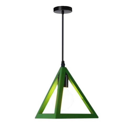 Lustre Suspension Moderne Triangle E27 Eclairage De Plafond Pour Salon Cuisine Chambre Vert