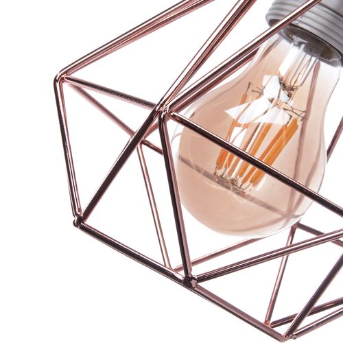 Lustre Suspension Industriel E27 Eclairage De Plafond Vintage Cage Pour Salon Chambre Salle Rose