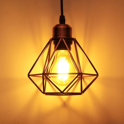 2 Pack Lustre Suspension Industriel E27 Eclairage De Plafond Vintage Pour Salon Chambre Salle Laiton