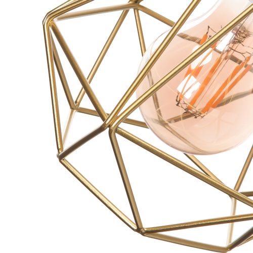 Suspension Industrielle Vintage E27 Lustre Abat-jour Cage Pour Salon Chambre Couloir Or