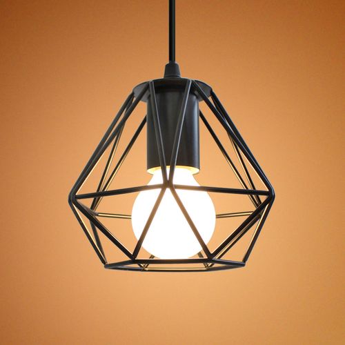 Lot De 3 Suspension Industrielle Chambre E27 Lustre De Plafond Vintage Sans Ampoule Noir