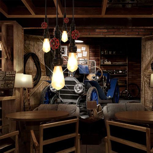Vintage Suspension Industriel Lustre Lumière E27 Pour Café Bar Cuisine Noir