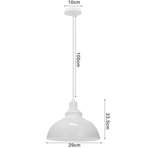 Lustre Suspension Industrielle Vintage E27 Plafonnier Pour Cuisine Salon Chambre Blanc