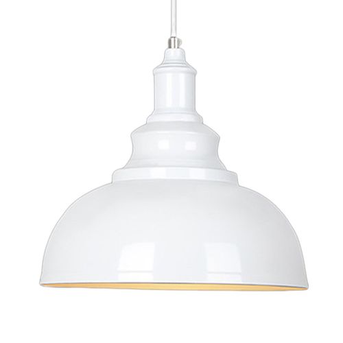 Lustre Suspension Industrielle Vintage E27 Plafonnier Pour Cuisine Salon Chambre Blanc