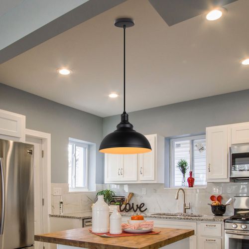 Lot De 2 Lustre Suspension Industrielle Vintage E27 Plafonnier Pour Cuisine Salon Chambre Noir Blanc