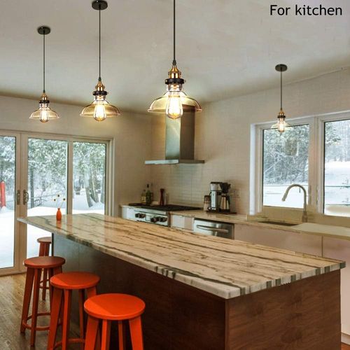 Suspension Luminaire Industrielle E27 Lustre Abat-jour En Verre Plafonnier Vintage Intérieur