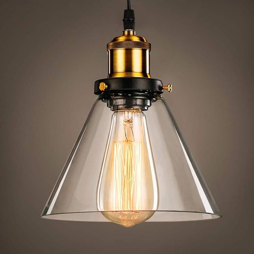 Lustre Suspension Industrielle E27 Luminaire Abat-jour En Verre Plafonnier Vintage Intérieur