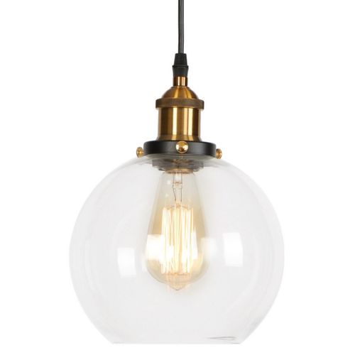 Lustre Suspension Industrielle E27 Éclairage De Plafond En Verre Pour Cuisine Chambre Salon